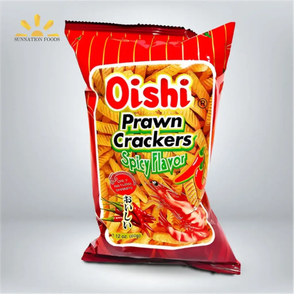 Oishi Prawn Crackers SPICY 30x90g | Sunnation Foods